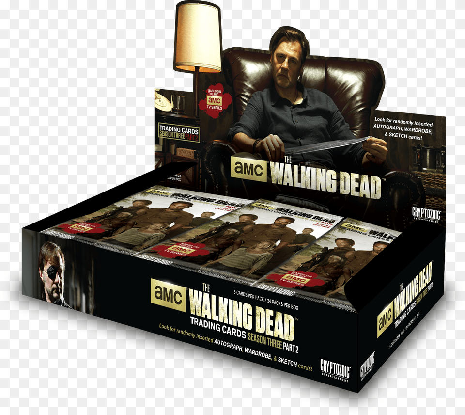 The Walking Dead Trading Cards Season 3 Part Walking Dead Season 3 Part 2 Trading Cards Box, Lamp, Adult, Male, Man Free Png Download