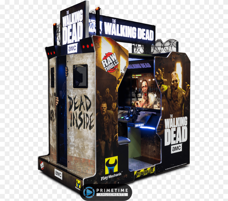 The Walking Dead Video Arcade Game Walking Dead Arcade Game, Arcade Game Machine, Adult, Person, Man Png Image