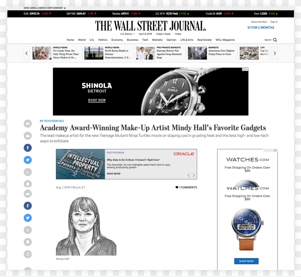 The Wall Street Journal Tech Web Page, Webpage, File, Adult, Woman Free Transparent Png