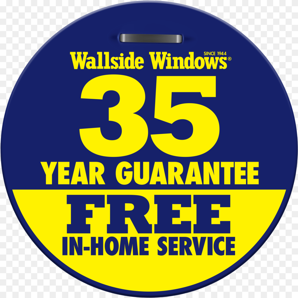 The Wallside Windows 35 Year Guarantee Includes Figaro Classifieds, Symbol, Number, Text, Disk Png