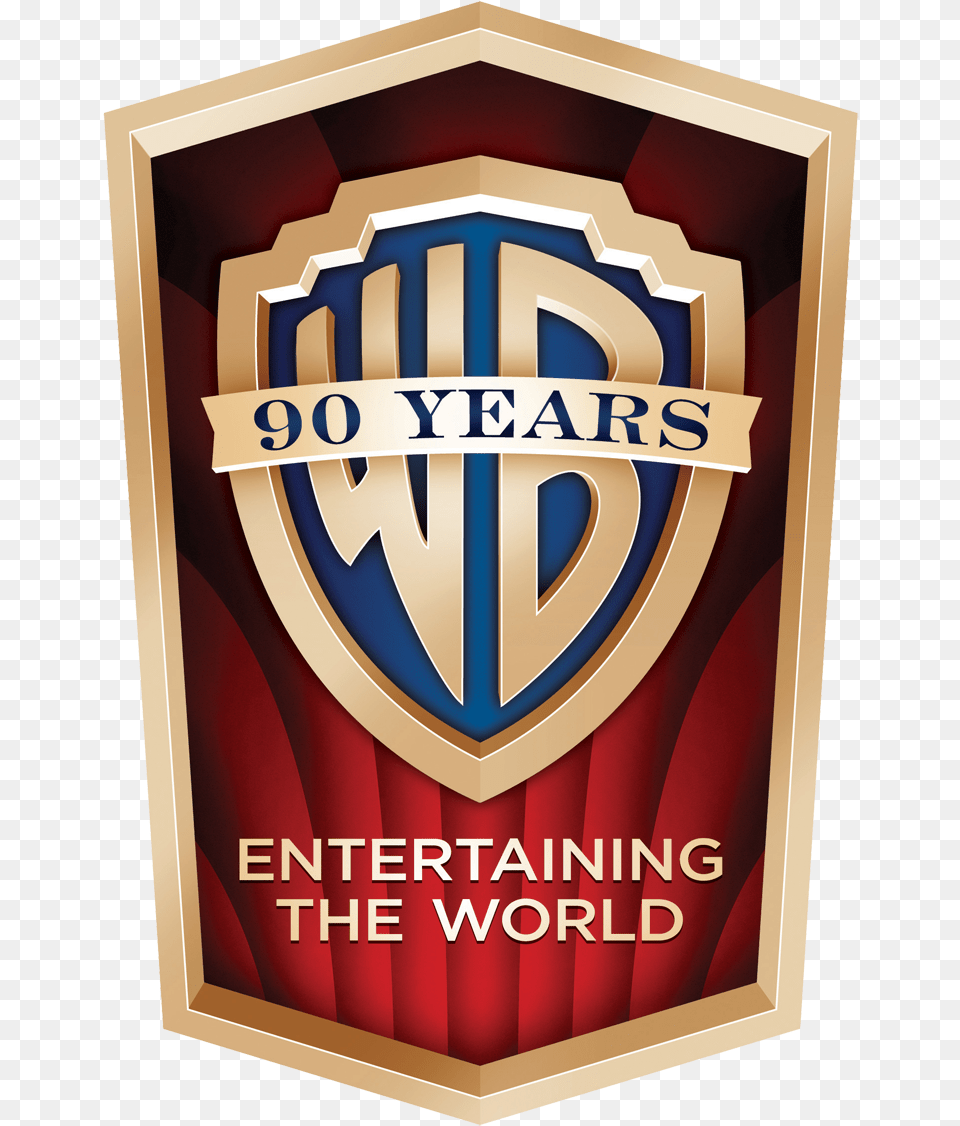 The Warner Bros 90 Years Logo, Badge, Symbol, Emblem Free Transparent Png
