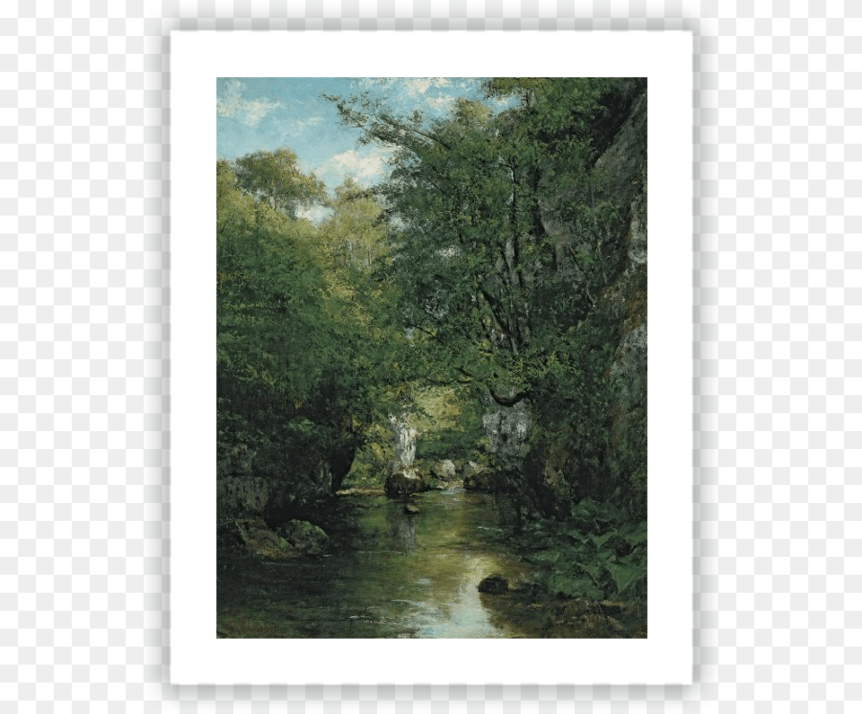 The Water Stream La Brme Gustave Courbet Forest, Art, Nature, Outdoors, Painting Free Png Download