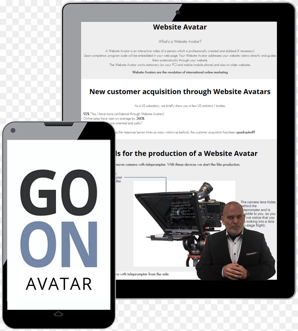 The Website On Smartphone And Tablet Datavideo Tp 600 Eng Prompter, Adult, Person, Man, Male Free Png
