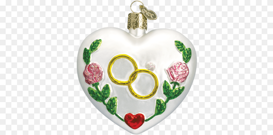 The Wedding Heart Ornament Old World Christmas Wedding Collection Glass Ornament, Accessories, Art, Porcelain, Pottery Free Png