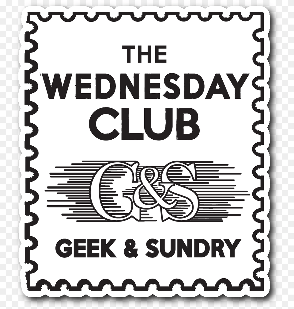 The Wednesday Club Vinyl Sticker Geek And Sundry The Wednesday Club, Postage Stamp, Text Png