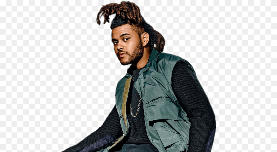 The Weeknd Posing Weeknd Long Hair, Jacket, Person, Portrait, Head Free Png