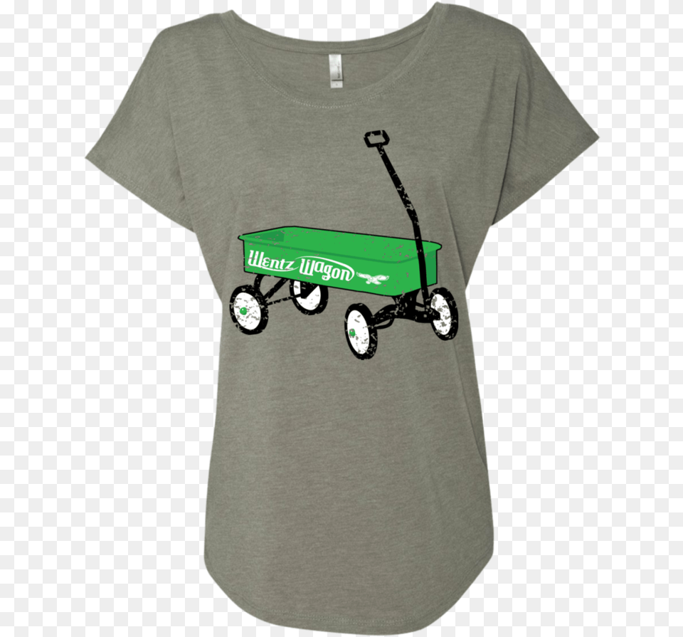 The Wentz Wagon Ladies Triblend Dolman Sleeve Shirt, Clothing, T-shirt, Grass, Plant Png Image