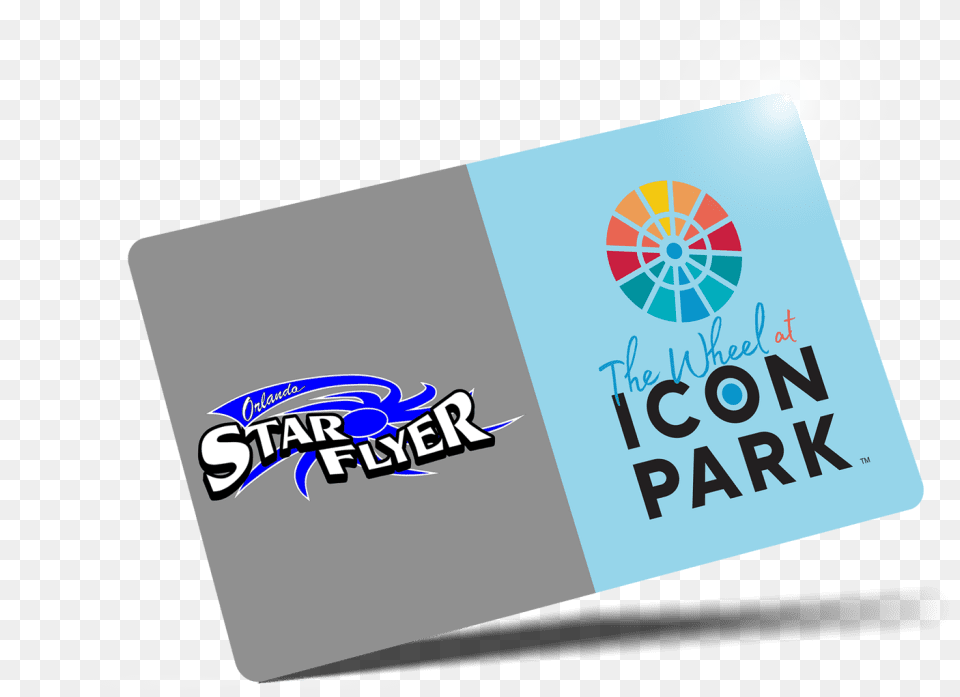 The Wheel And Starflyer Orlando Combo Ticket Graphic Design, Text, Business Card, Paper Free Png