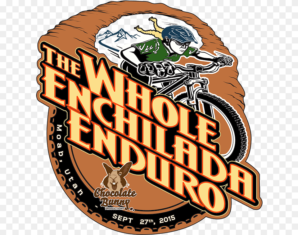The Whole Enchilada Enduro Grand Fondo Clipart Illustration, Publication, Book, Advertisement, Face Png