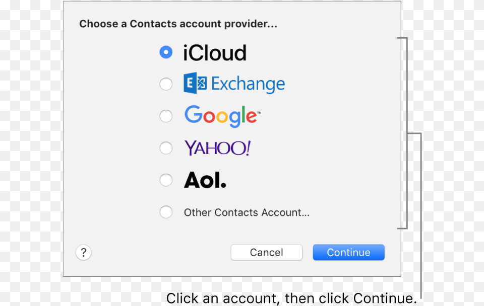The Window For Adding Internet Accounts To The Contacts Mail Mac Office, Page, Text Free Transparent Png