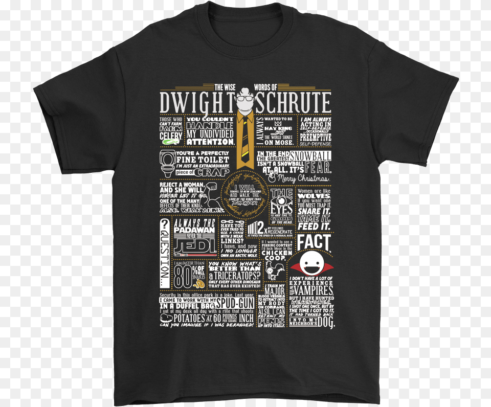 The Wise Words Of Dwight Schrute, Clothing, T-shirt, Shirt Free Png
