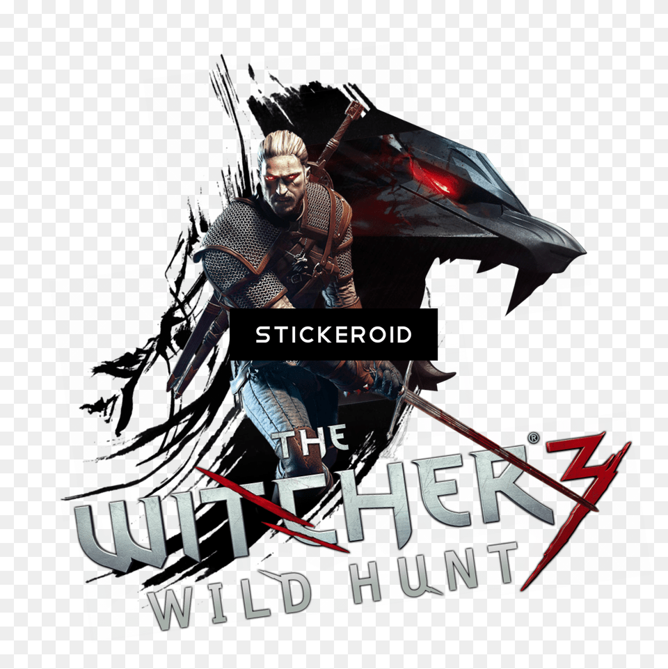 The Witcher Gaming Witcher 3 Logo, Adult, Male, Man, Person Png Image