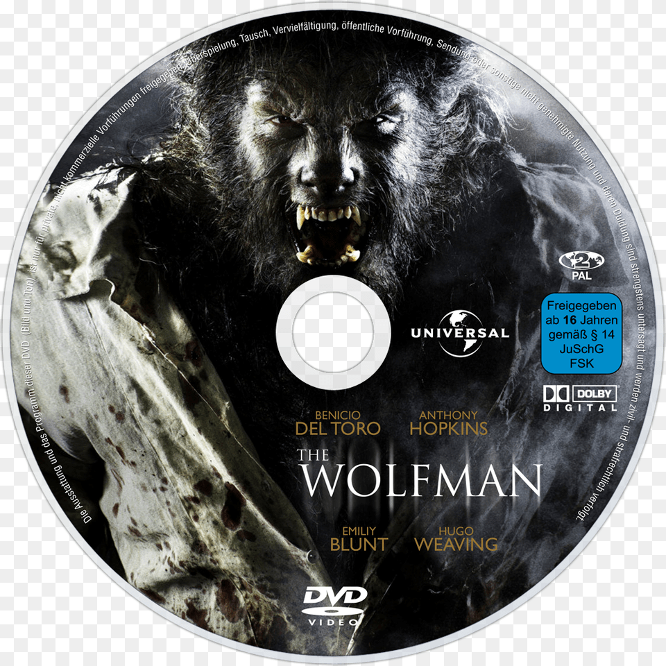The Wolfman Dvd Disc Image, Disk, Animal, Lion, Mammal Png