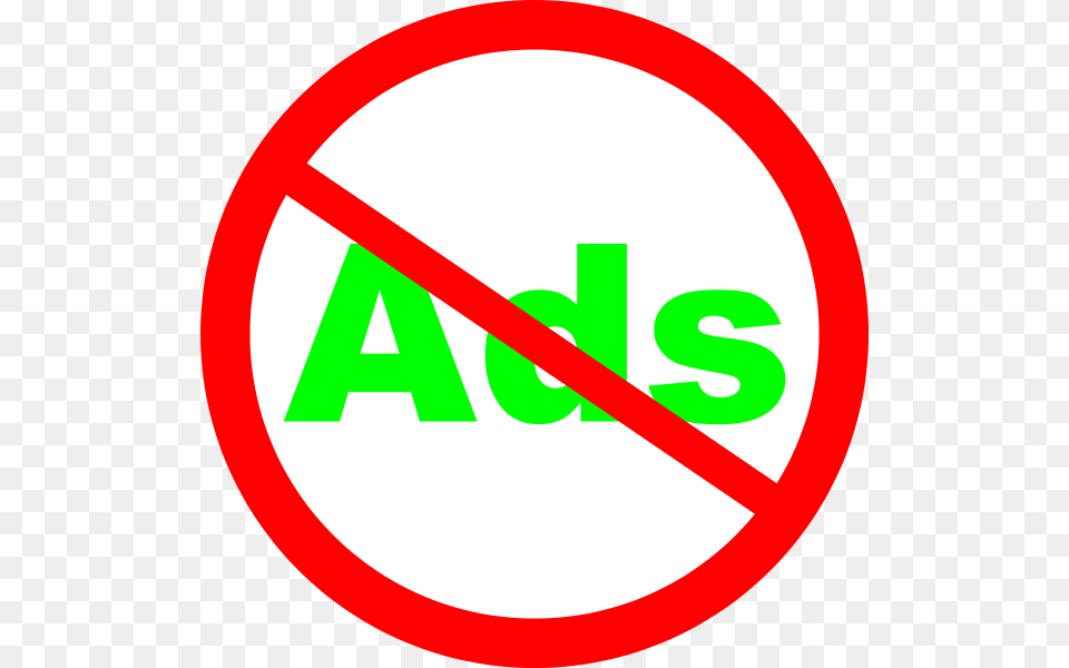 The Word Ads No Ads, Sign, Symbol, Road Sign Free Transparent Png