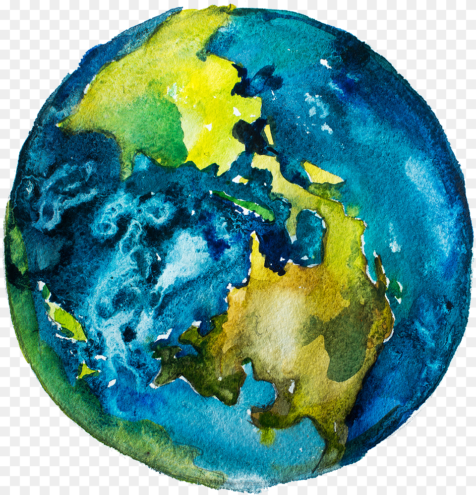 The World Of Bais Chana Globe Watercolor, Astronomy, Outer Space, Planet, Earth Free Transparent Png