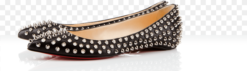 The World Of Spikes Christian Louboutin Flats, Clothing, Footwear, High Heel, Shoe Png