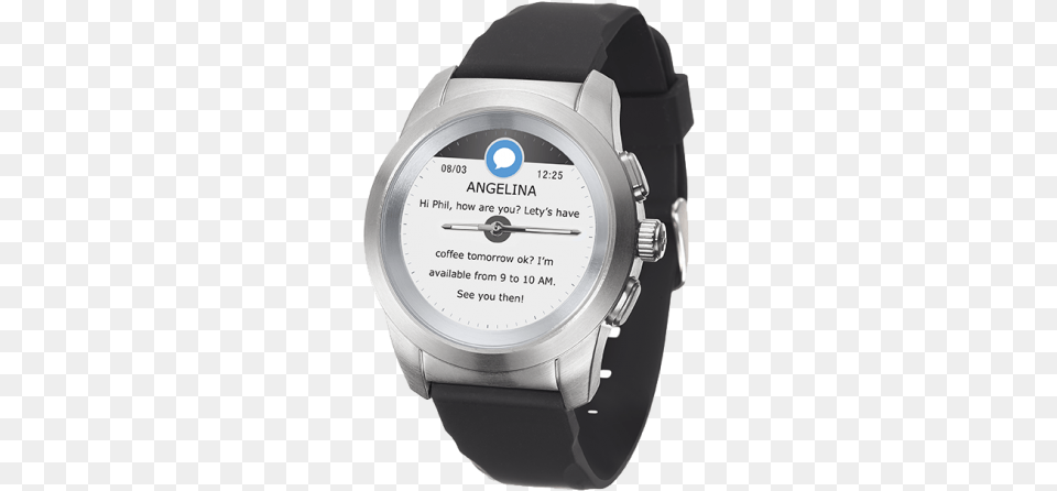 The World39s First Hybrid Smartwatch Combining Mechanical Mykronoz Zetime Original Silverblack 39 Mm, Arm, Body Part, Person, Wristwatch Png Image