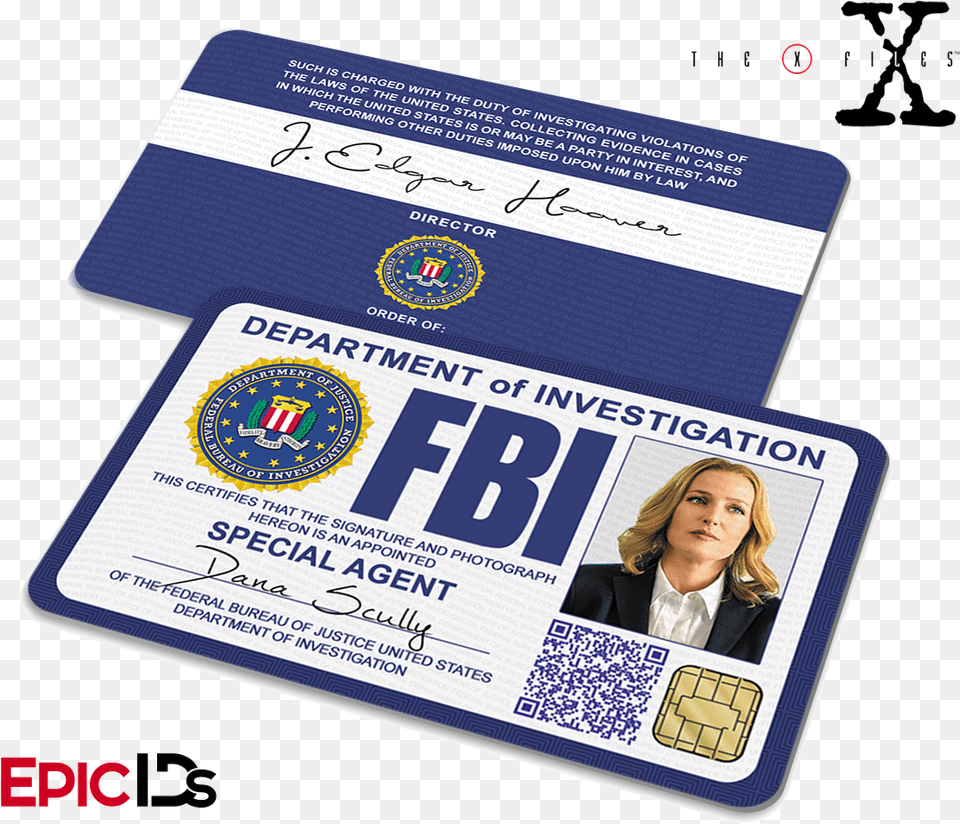 The X Files Inspired Dana Scully Fbi Special Agent Fbi Special Agent Id, Text, Adult, Person, Woman Png