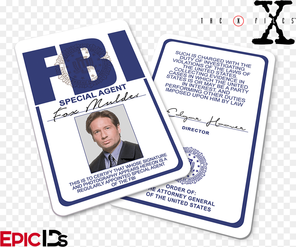 The X Files Inspired Fox Mulder Fbi Special X Files Mulder Documents, Text, Adult, Male, Man Free Png