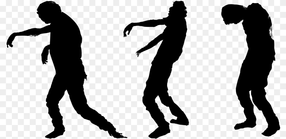The Zombie Conundrum Walking Away Silhouette Walking Zombie Clip Art, Gray Free Png