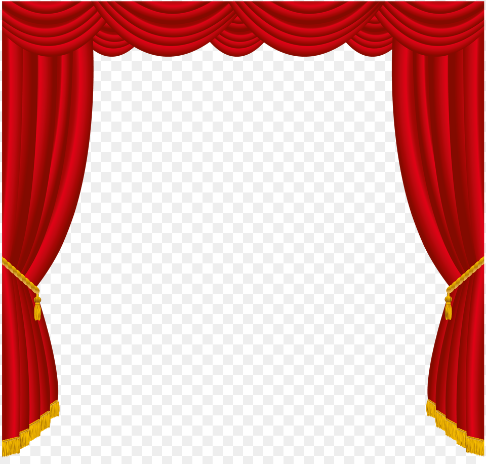 Theater Curtains Clipart Black And White, Indoors, Stage, Curtain Free Png