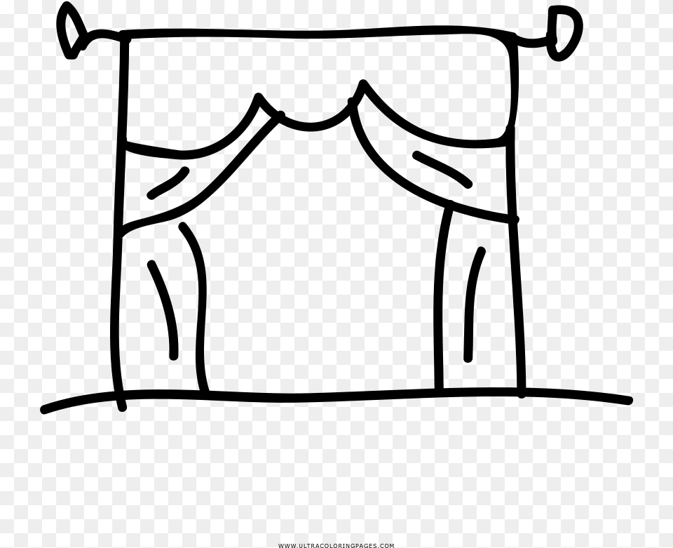 Theater Curtains Coloring, Gray Png Image