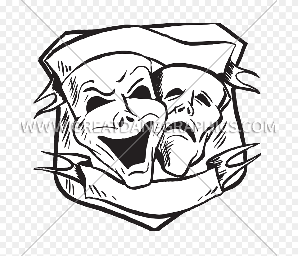 Theater Drama Masks Production Ready Artwork For T Shirt Printing, Emblem, Symbol, Art, Person Free Png Download