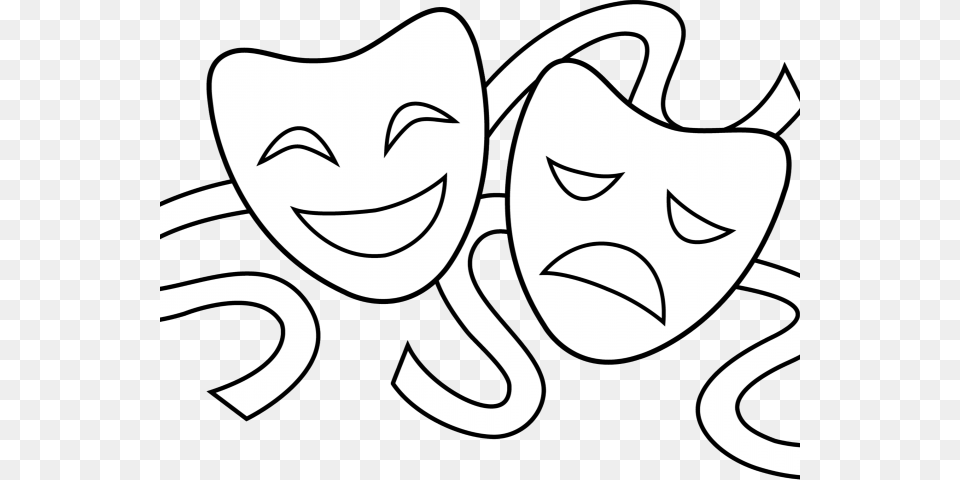 Theater Masks Clipart Theatre Masks Tragedy Comedy, Stencil, Baby, Person, Face Png