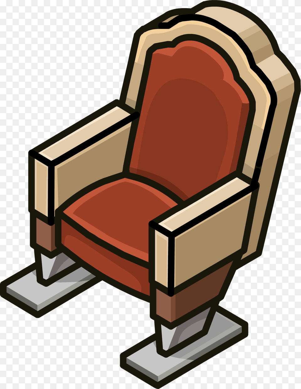 Theater Seat Club Penguin Theater Furniture, Chair, Armchair, Bulldozer, Machine Free Png