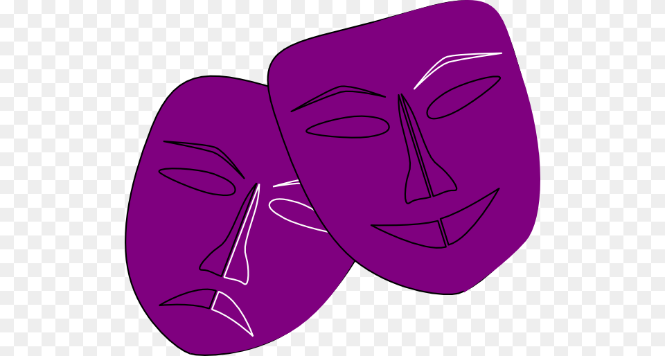 Theatre Clipart Theater Faces Drama Masks In Purple, Mask, Person Png