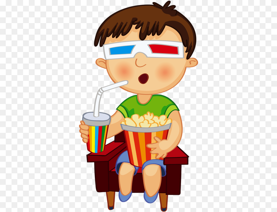 Theatre Clipart Watch Movie Boy Watching Movie, Baby, Person, Food, Eating Free Png Download