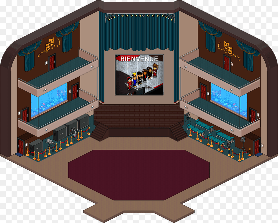 Theatre Habbo Theater, Person, Cad Diagram, Diagram, Indoors Free Transparent Png