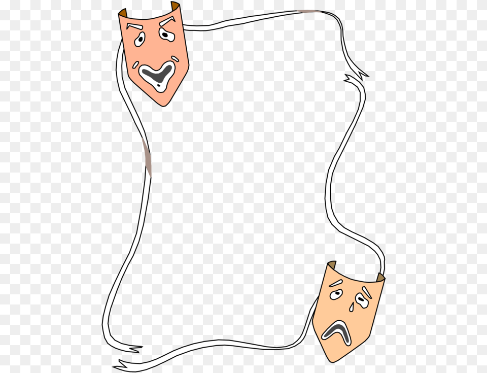 Theatre Mask Lineart Clipart Theater Frames, Face, Head, Person, Adult Png