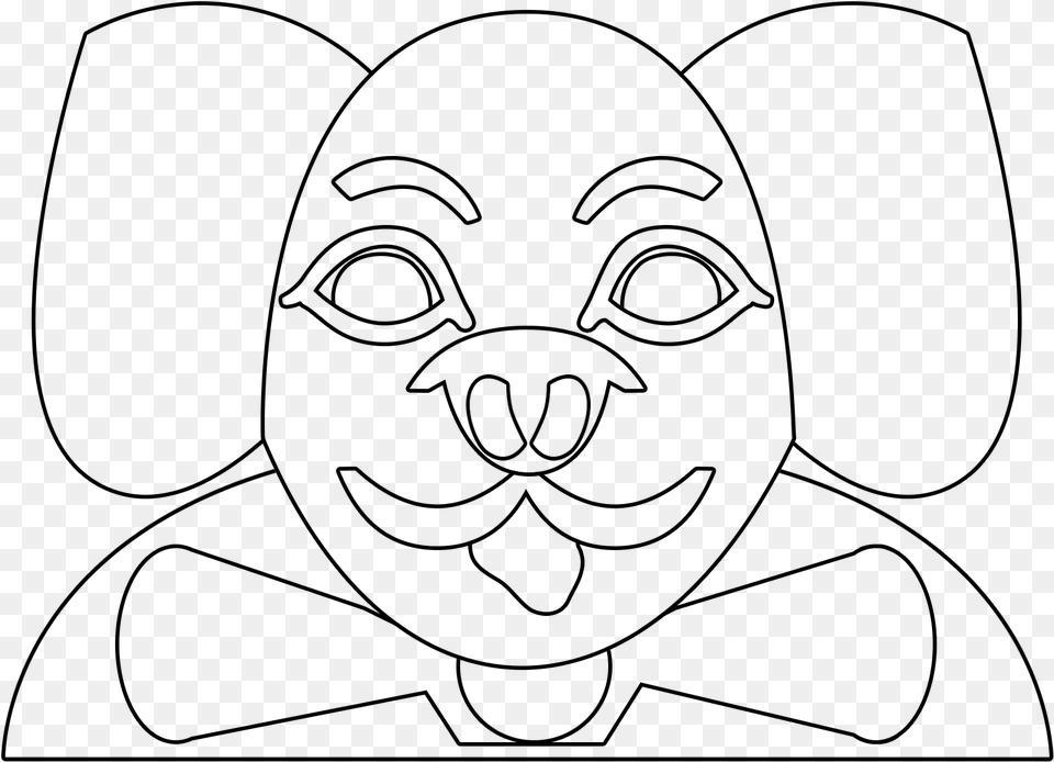 Theatre Mask Lineart Line Art, Gray Free Png