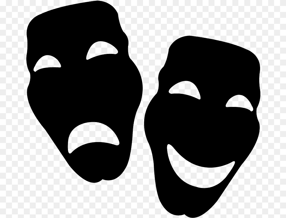 Theatre Mask Pumpkin Stencil, Gray Png Image