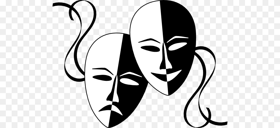 Theatre Masks Clip Art, Stencil, Adult, Female, Person Free Png