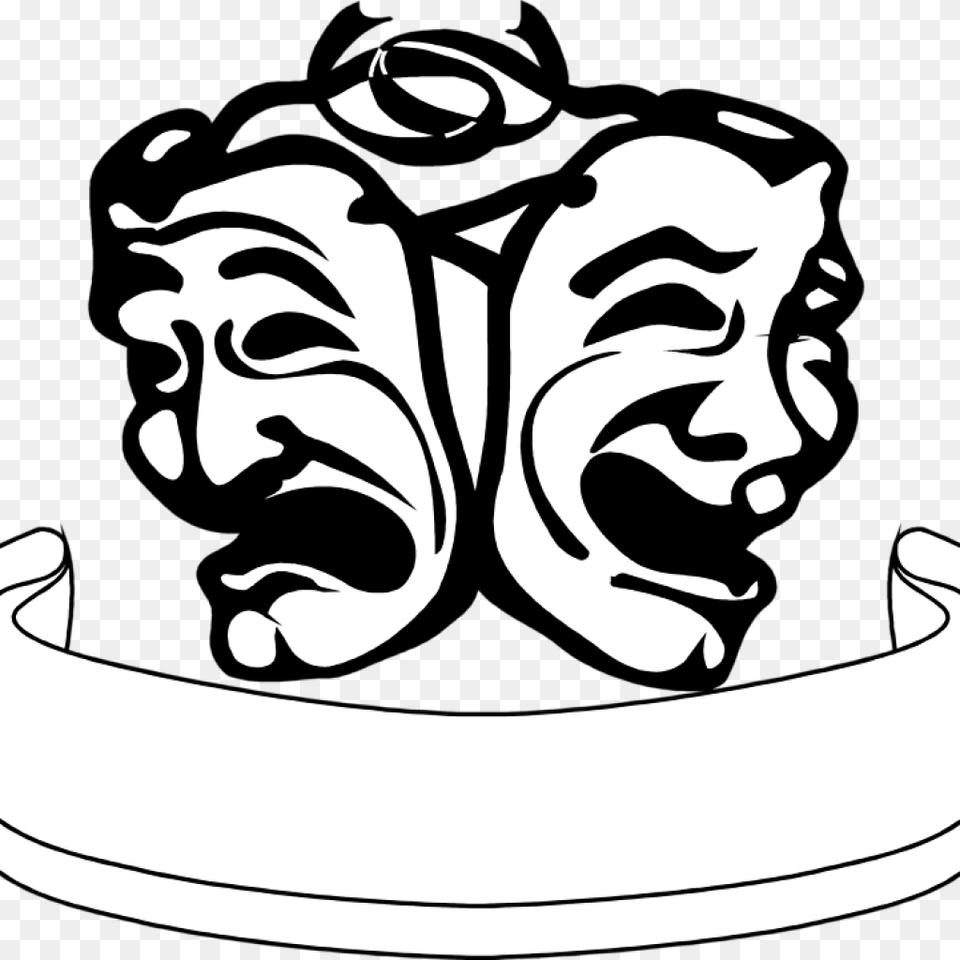 Theatre Masks Clip Art Theatre Masks Clip Art Drama Theater Managers Manage Book, Stencil, Baby, Person, Face Png Image