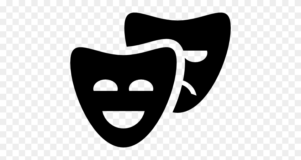 Theatre Masks Mask Educational Comedy Symbols Drama Symbol, Gray Png Image