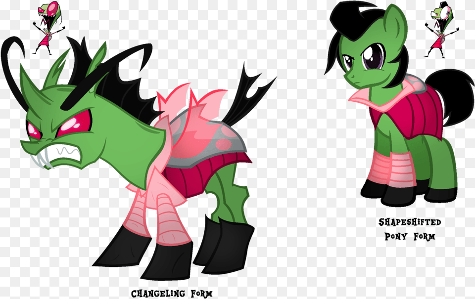 Thecreativeenigma Changeling Changelingified Duality My Little Pony Invader Zim, Book, Comics, Publication, Baby Png Image