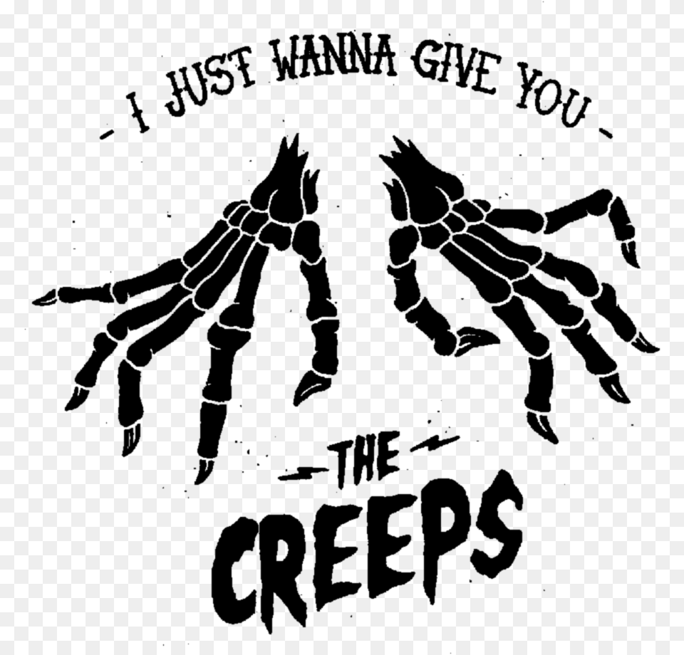 Thecreeps Skeleton Horror Scary Aesthetic Goth Illustration, Gray Free Transparent Png