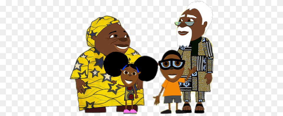 Their Grandparents Transparent Nigeria People Cartoon, Clothing, Coat, Art, Baby Free Png Download