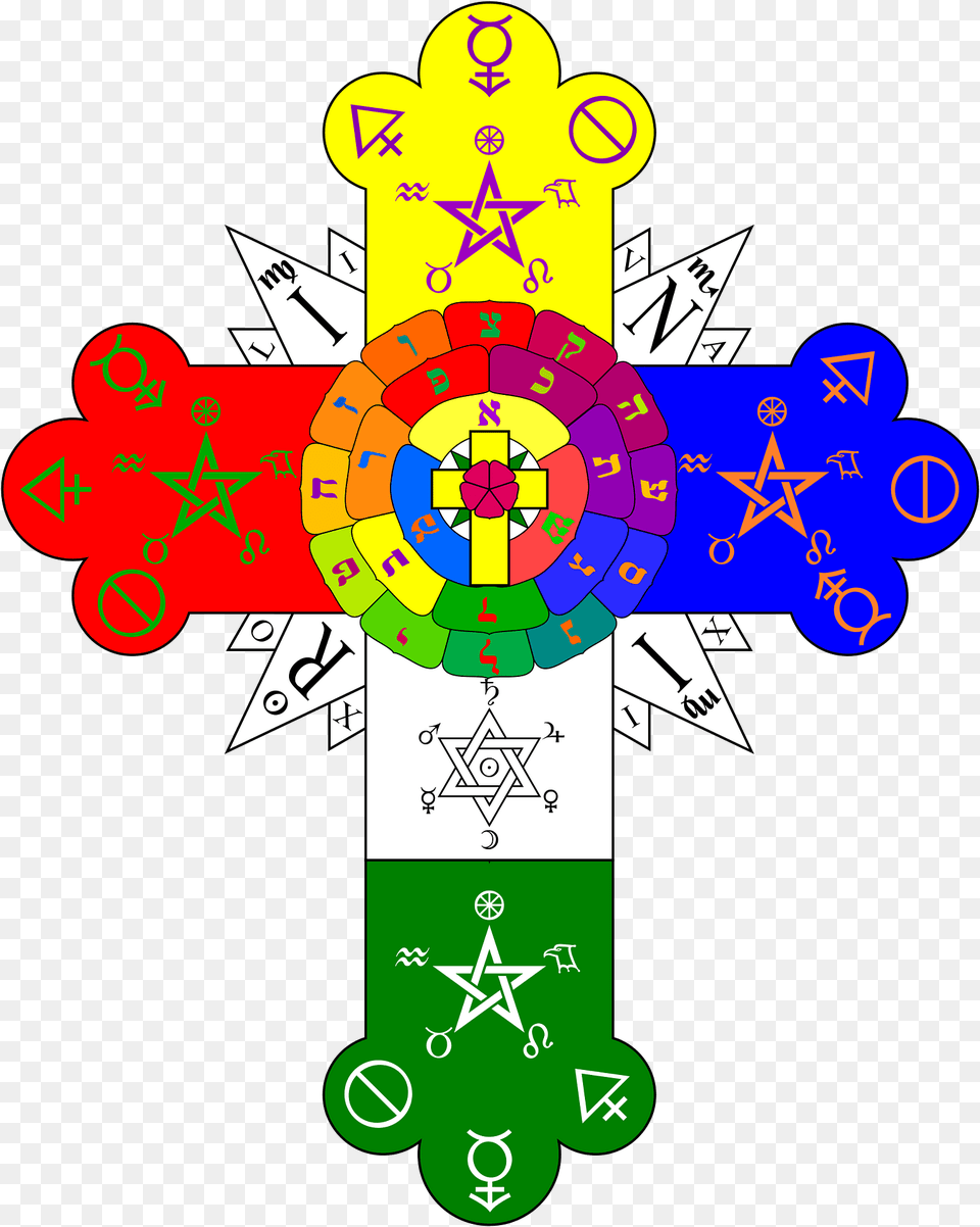 Thelemic Rose Cross Lamen Clipart, Symbol Free Png Download