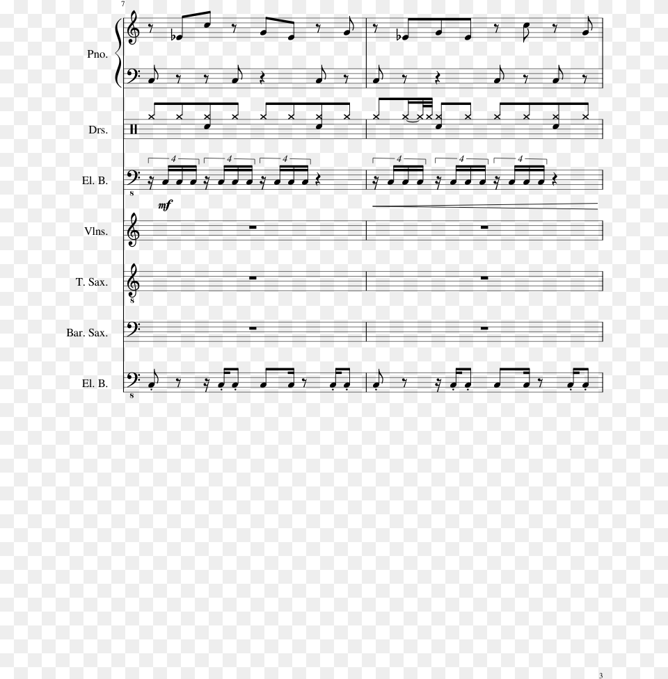 Theme Sheet Music 3 Of 21 Pages Bojack Horseman Theme Song Sheet Music, Gray Free Png Download