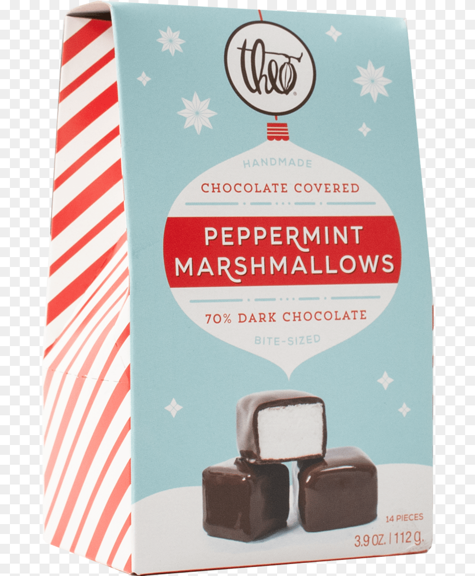 Theo Dark Chocolate Peppermint Marshmallows, Dessert, Food, Sweets Free Png Download