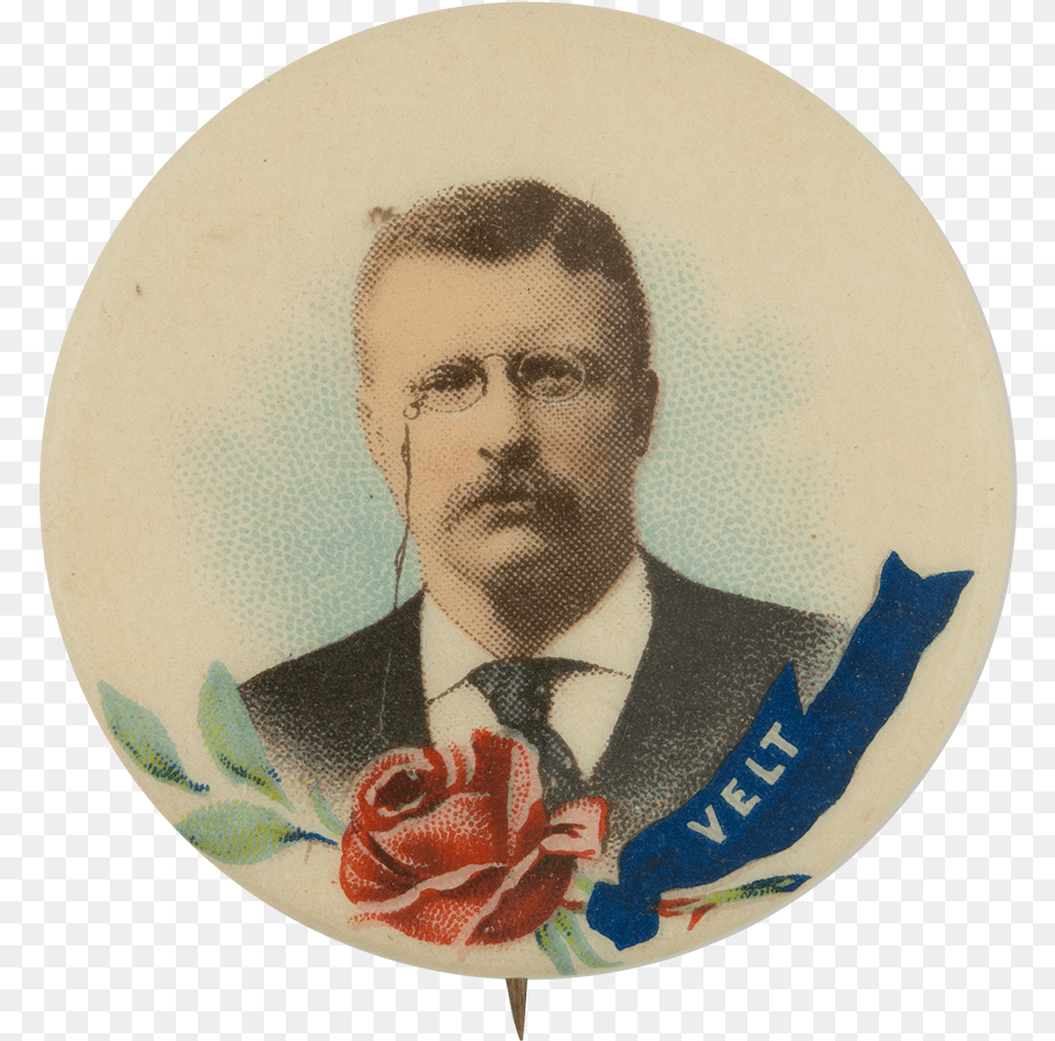 Theodore Roosevelt Political Button Museum Teddy Roosevelt Picture In A Circle, Art, Painting, Symbol, Person Png