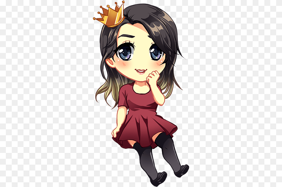 Thequeen Anime Girl Chibi, Book, Comics, Publication, Baby Free Png