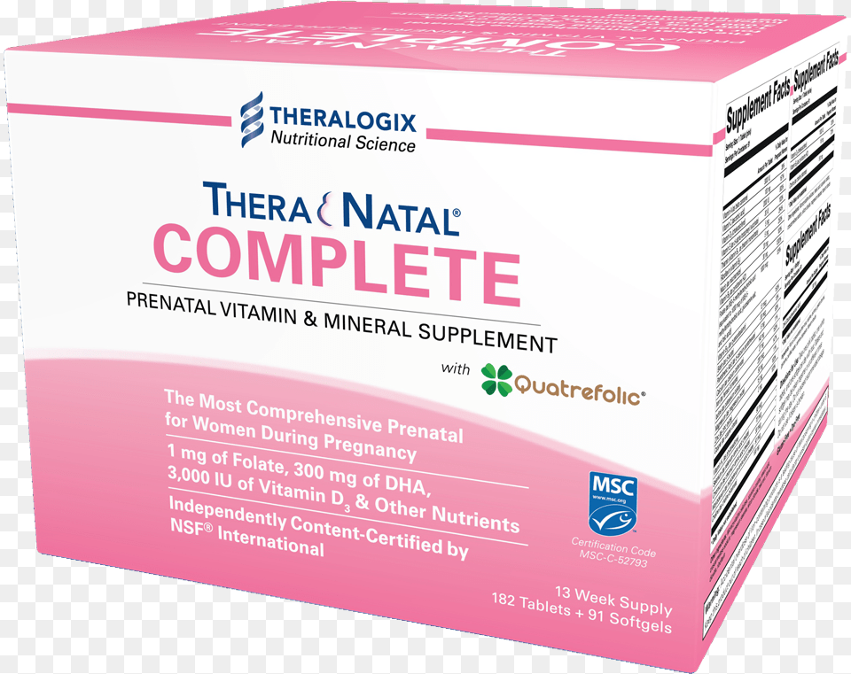 Theranatal Complete Is A Daily Multivitamin And Mineral Box, Syrup, Seasoning, Food, Plant Free Png