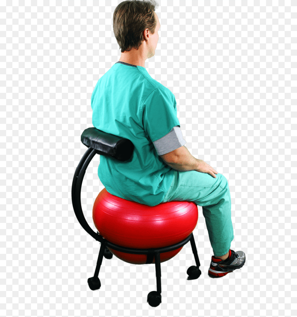 Therapeutic Ball Seat Helps Build A Healthier Back, Adult, Person, Man, Male Free Png