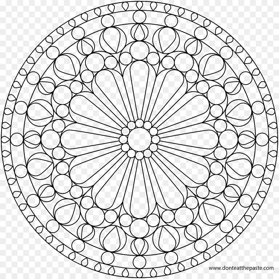 Therapy Coloring Pages To And Print For Notre Dame Rose Window Drawing, Gray Free Png