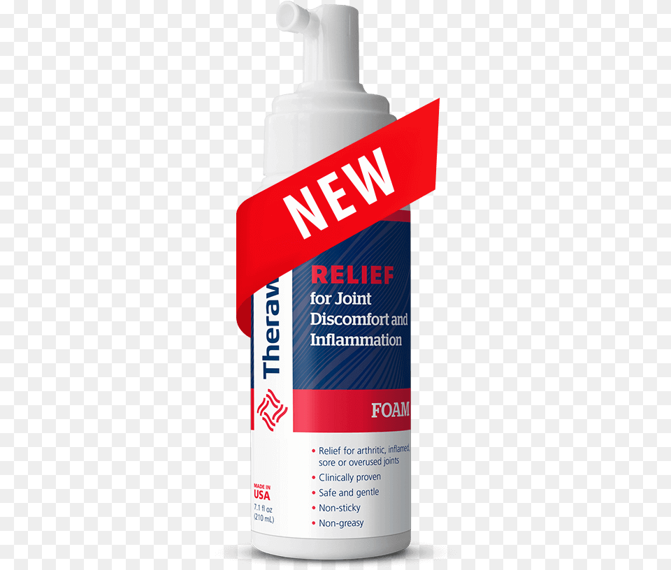 Theraworx Foam Relief For Joint Discomfort And Inflammation, Bottle, Lotion, Shaker Png Image